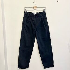 OAK + FORT HIGH WAISTED BLACK KHAKI PANTS